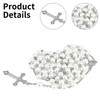 White Pearl Rosary Beads Necklace - Catholic Rosary for Men