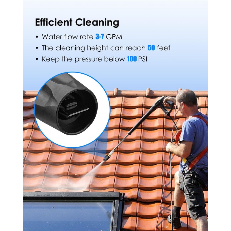 Adjustable Downstream Soft Wash Nozzle for Pressure Washer 3-7 GPM,