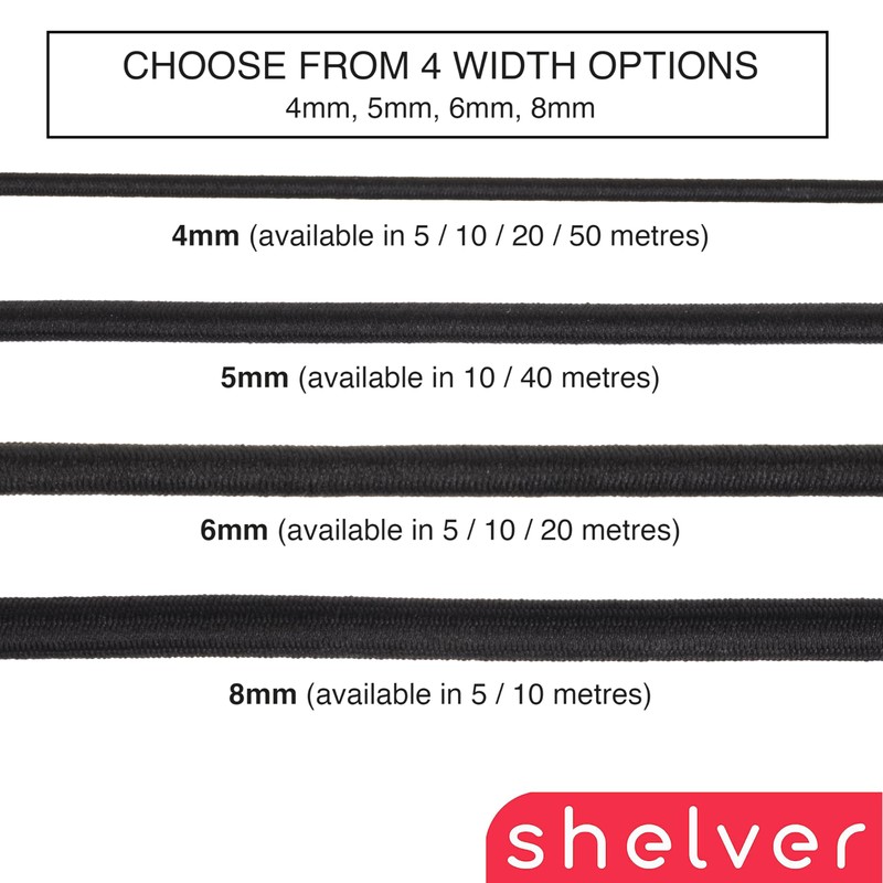 Premium Quality Bungee Cords - 4mm, 5mm, 6mm, 8mm Options
