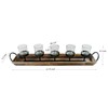 Westcharm Large 27.5 inch 5-Pillar Glass Candle Holder Set Centerpiece