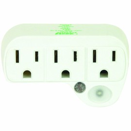 Feit Electric NL3/LED Three LED Sensor Night Light Plus 3-Plug Outlet