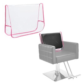L'aimefois Salon Barber Chair Cover Protector - Prevents Damage,Clear Square,Easy Clean,Durable Vinyl Salon Chair Covers Fits Most Barber Chairs,Pink