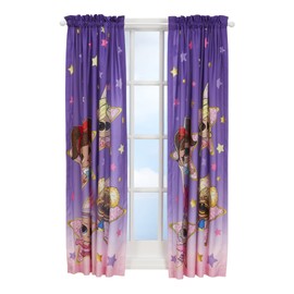 LOL Surprise! Kids Bedroom Window Curtains Drapes 2 Panel Set, 63" Length, Purple