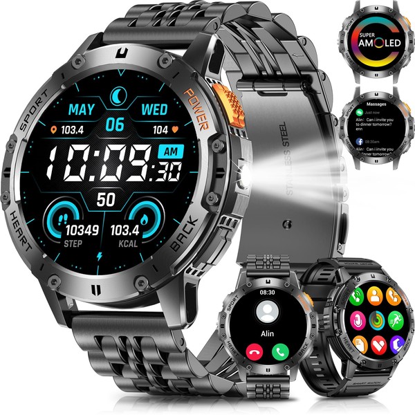 PODOEIL Military Smart Watches for Men with Bluetooth Call, 1.43"