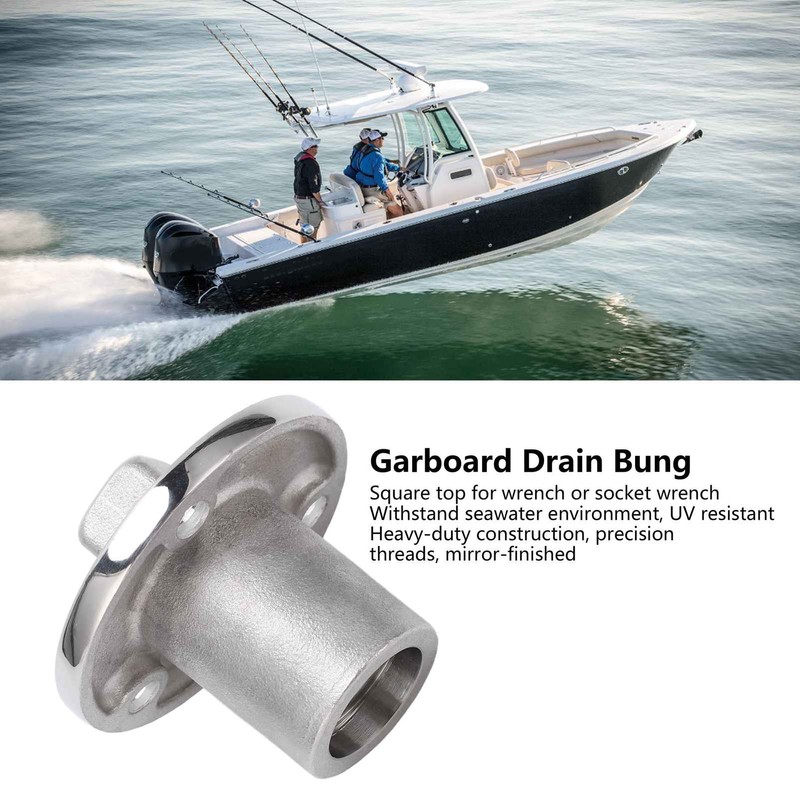 50mm Boat Garboard Drain Plug Stainless Steel Mirror Polish UV