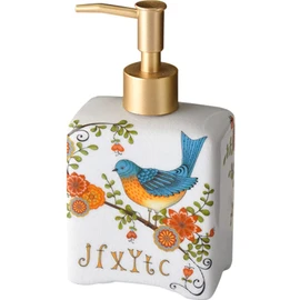 HIGHAWK Pump Bottle Soap Dispenser Refill Bottle Cute Ceramic Bathroom Kitchen (White)