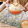 Wildflowers Placemats Set of 6,Flower Herbs Butterfly Spring Washable Linen