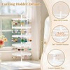 MODOWEY 5 Tier Rotating Earring Holder Organizer, Adjustable Metal &