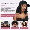 HANYUDIE Hat Wig for Women Wig Cap with Curly Hair