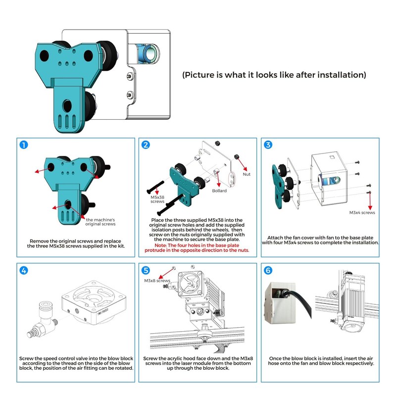 Engraver Air Assist Kit Variable Speed Engraving Machine Turbo Pump