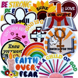 Christian Iron on Patches, Bible Verse, Faith Iron on Patches for Clothes, Hat, Backpack, Jackets