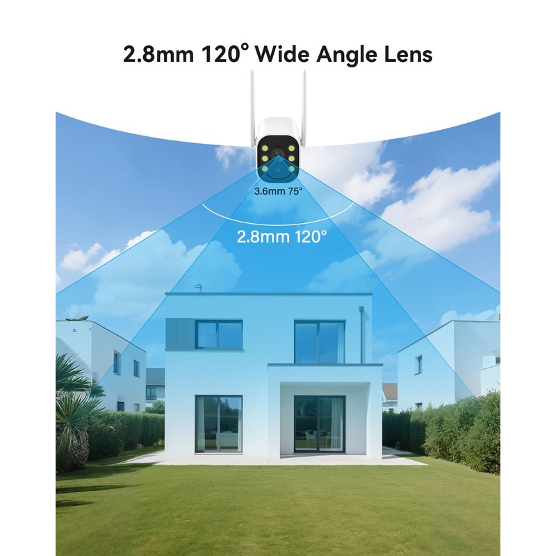 Jennov 5MP Outdoor WiFi Surveillance Camera, Additional Camera, 120° Wide