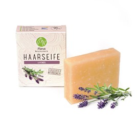 Mara Naturkosmetik - Solid Hair Soap Lavender - Nourishing Wellness Cleansing without Palm Oil for Men and Women - Natural Soap - Sustainable, Vegan, Organic, Environmentally Friendly, Handmade
