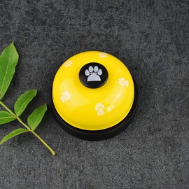 tooloflife Dog Training Bell Push Pet Bell Potty Training Puppy Yellow