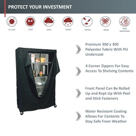 Storage Shelving Unit Cover in Black Color (Multiple Sizes) (60"Wx24"Dx72"H)