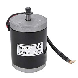 Brushed Motor, MY6812 12V 120W High Speed Small Brush Motor with Belt Pulley Electric Scooter E Bike Accessory