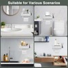 SEHAUSEU Paper Roll Holder,3-in-1 Space-Saving Bathroom Organizer - White Metal