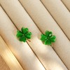 Frigotine St Patricks Day Green Shamrock Stud Earrings for Women,