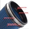 6" Inlet Cold Air Intake Filter Cone Replacement Performance Washable