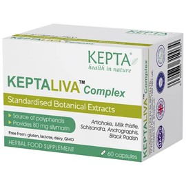 KEPTALIVA Complex | Liver Gallbladder Cleanse & Detox Herbal Supplement | Artichoke, Milk Thistle (80 mg Silymarin), Schisandra, Andrographis, Black Radish, Bromelain | 1 Month Supply
