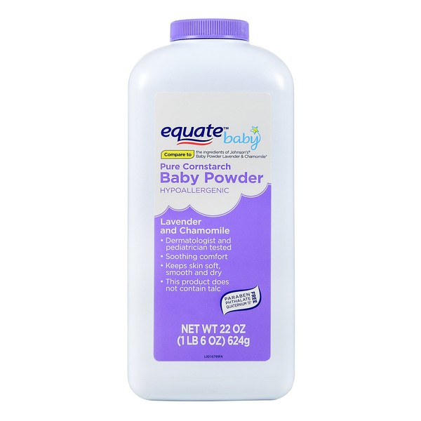 Equate Pure Cornstarch Baby Powder With Lavender and Chamomile, 22oz by Judastice