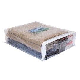 Clear Vinyl Zippered Storage Bags 12 x 15 x 4 Inch 10-Pack
