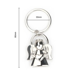 MUCOOS Guardian Angel Key Fob, Guardian Angel, Key Fob for Women, Gifts for Girlfriend, Guardian Angel Pendant, Key Fob Lucky Charm, Car Keyring, silver