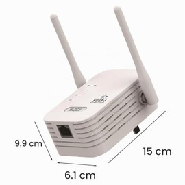 GoGo electronics Cámara de Seguridad WiFi Full HD 1080p en Repetidor de Señal, Video en Vivo, Vigilancia, Detector de Movimiento, MicroSD hasta 32 GB,