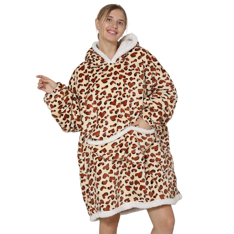Wearable Animal Blanket Large Oversized Sherpa Comfortable Snuggie for Adults