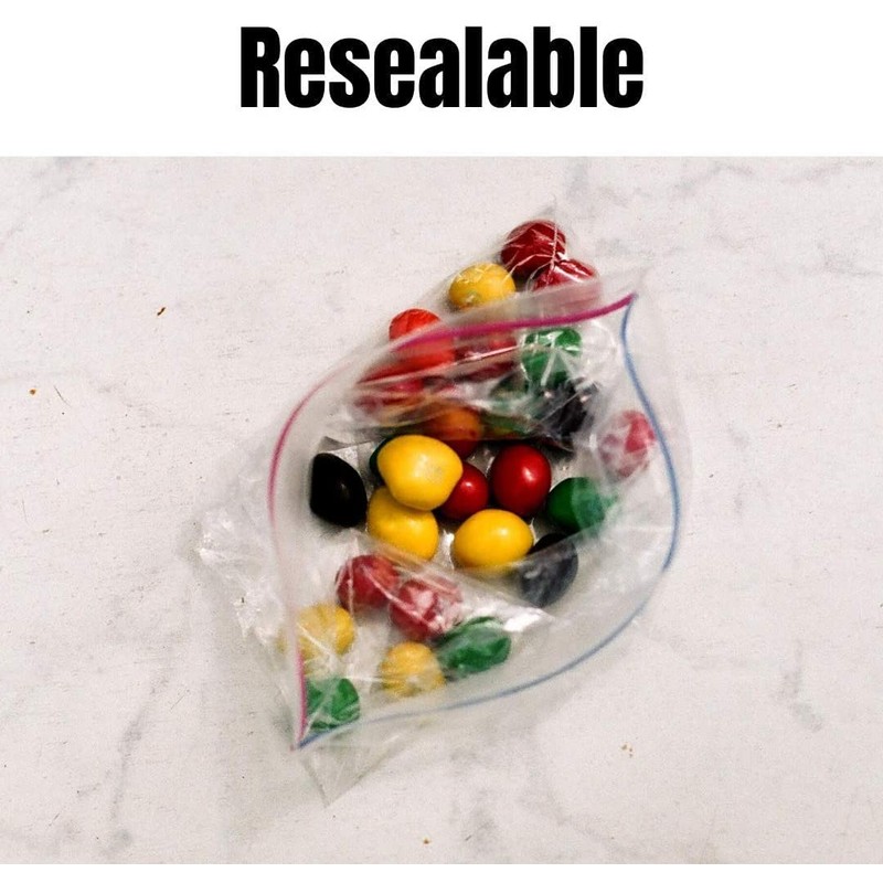 Tidyz 25 Large Freezer Bags. RESEALABLE Zip Slide. 23cm x