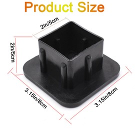 Tow Bar Cover 3.15 x 3.15 x 1.97 Inch Tow Bar Cover Square Opening Car Accessories for Most Cars and Trailers (Black)