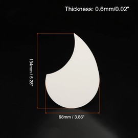MECCANIXITY Acoustic Guitar Pickguard Fit 36 Inch Self Adhesive Right Handed Acoustic-Electric Guitar Parts Water Drop Shape White