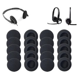 VBQFDPH 20 Pack Ear Cushion Foam Replacement Covers, 55MM, Black, Compatible with Plantronics H251 H261 H351 H361 Series Headsets