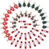 CCINEE 60pcs Christmas Wooden Clip,Snowfalke Reindeer Clothespins Craft Photo Hanging