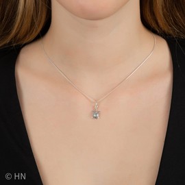 Heather Needham Silver : Sterling Silver Tortoise pendant Necklace on 16" Silver Curb chain - SIZE: 10mm x 14mm. MUCH SMALLER THAN SHOWN. Gift Boxed 8119/16