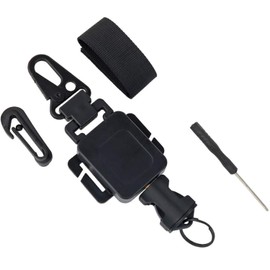 Heavy Duty Multl-Functional Retractable Key Chain Buckle Retractable ID Badge Holder with Belt Loop Clip Key Ring for Name Card Keychain (Black)