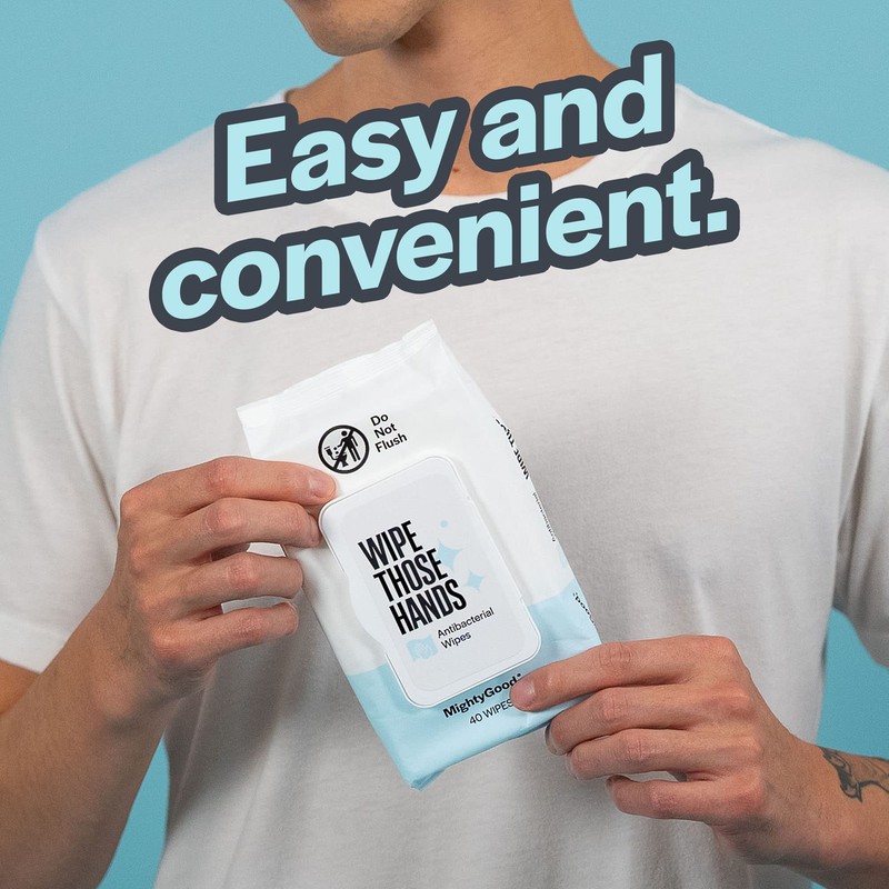 MightyGood. Wipe Those Hands 168 Count Alcohol Free Wipes (4
