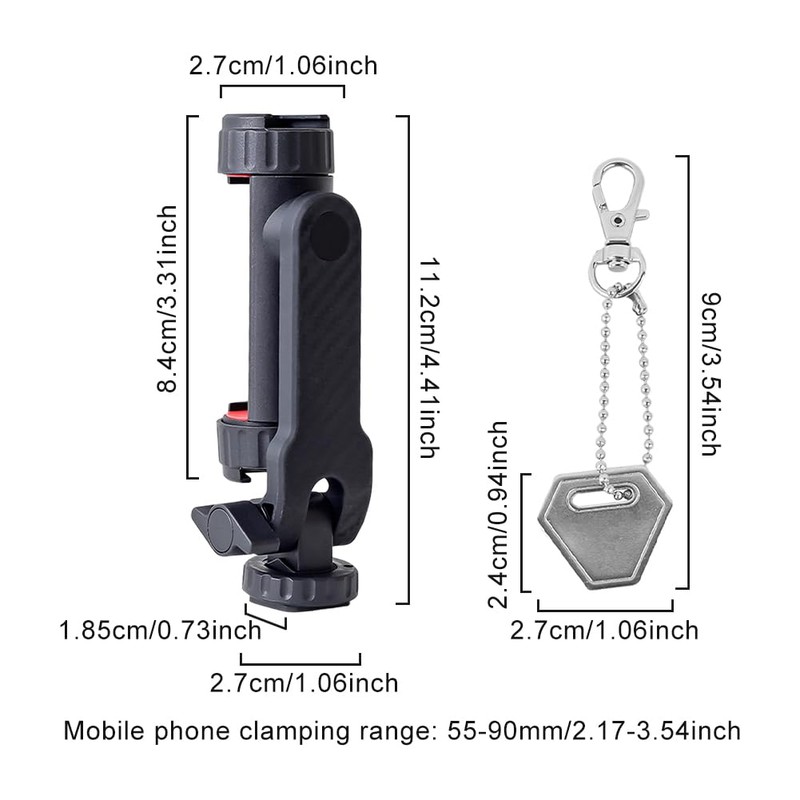 2 Pieces Stabilizer Smartphone with Key Adjustable Adapter for Mounting
