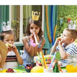 Happium Birthday Crown Paper Hat Princess Party Favors for Kids, 10pcs