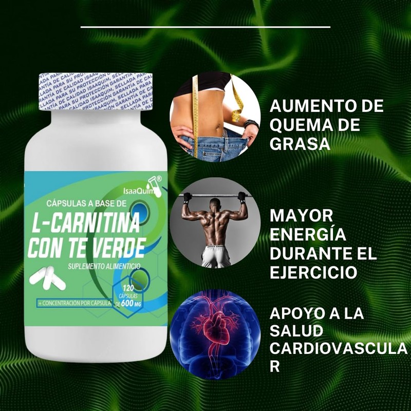 L-Carnitna + Té verde 120 capsulas de 600 mg