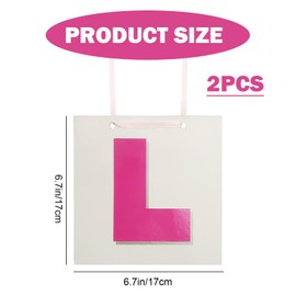 CKCSHI 2 Pcs Hen Party Accessories, Hen Do L Plates, Bride to Be Party Hanging Tags, Girls Night Bride to Be L Plates Gifts Decorations Accessories, Pink