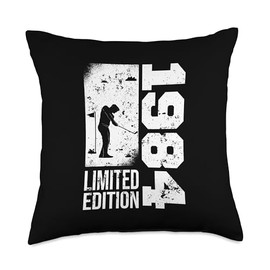 Golfers Golfplayers Vintage 1984 Birthday Golfing-balls Golf Throw Pillow