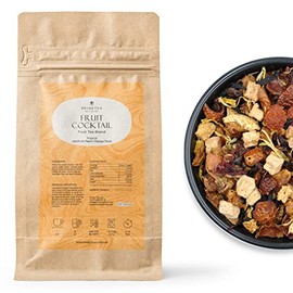 Prime Tea Fruit Cocktail - Exquisite Fruit Tisane, Premium Organic Loose Leaf, Delicious Herbal Tea Mix, Natural & Vegan, Caffeine-Free, Perfect for Hot & Iced Tea Enjoyment - 8 Ounce