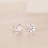 Sterling Silver Large Round clear Cubic Zirconia Stud Earrings. Size: