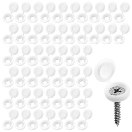 150PCS Plastic Hinged Screw Cover Caps, White Snap-On Caps, Shutter Screws with Cap, Washer Flip Protection, Flip Tops for Screw Protection, Suitable for #6, #8 and #10 Screws (Metric M3, M4, M5)
