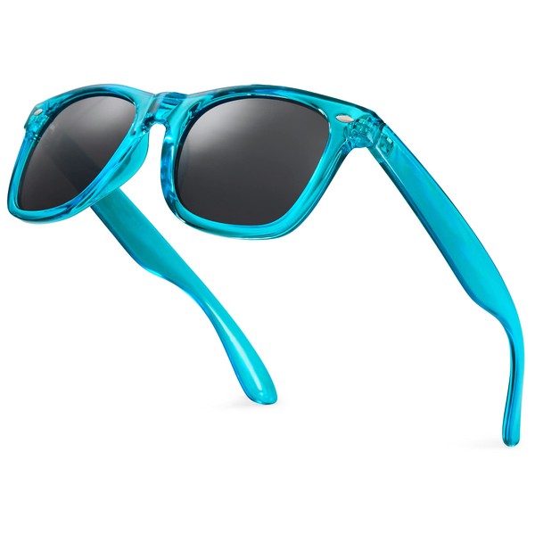 Retro Rewind Translucent Frame Colorful Neon 80s Sunglasses for Men