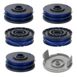 COEWUR 5Pcs RAC123 Strimmer Spool Replacement Strimmer Line for RYOBI RLT4027, RLT412 5, RLT5027, RLT6030, RLT5127, RLT6130-5132002670 with RAC122 Strimmer Cover