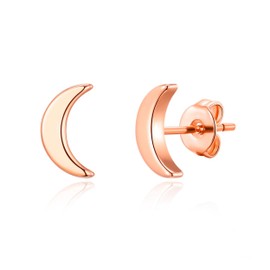 Philip Jones Rose Gold Plated Moon Stud Earrings