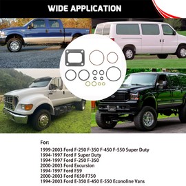 Bzsunway Yellow O-Ring Gaskets Kit & ES 72468 Turbo Mounting Gasket Set for 1994-2003 Ford 7.3L Powerstroke Diesel Turbo Pedestal