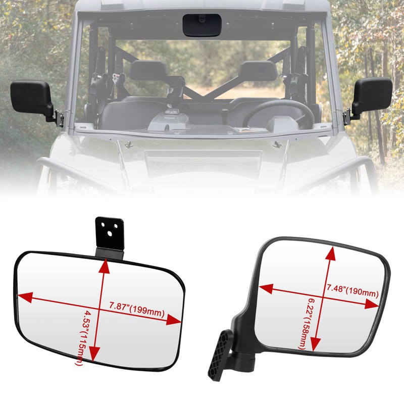 POKIAUTO UTV Side Mirrors Rear View Mirror Set for Polaris